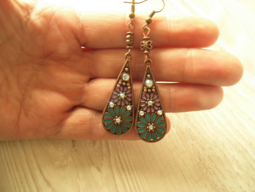 náušnice měděná barva