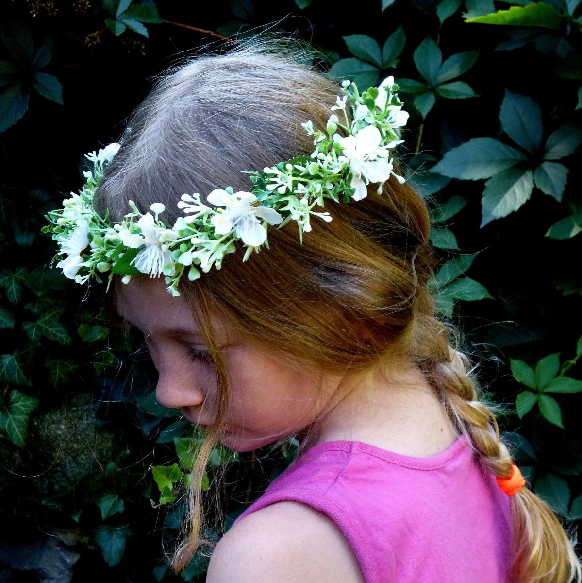 Ivory květinový věneček do vlasů