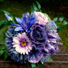 Svatební kytice modrofialová _SKLADEM