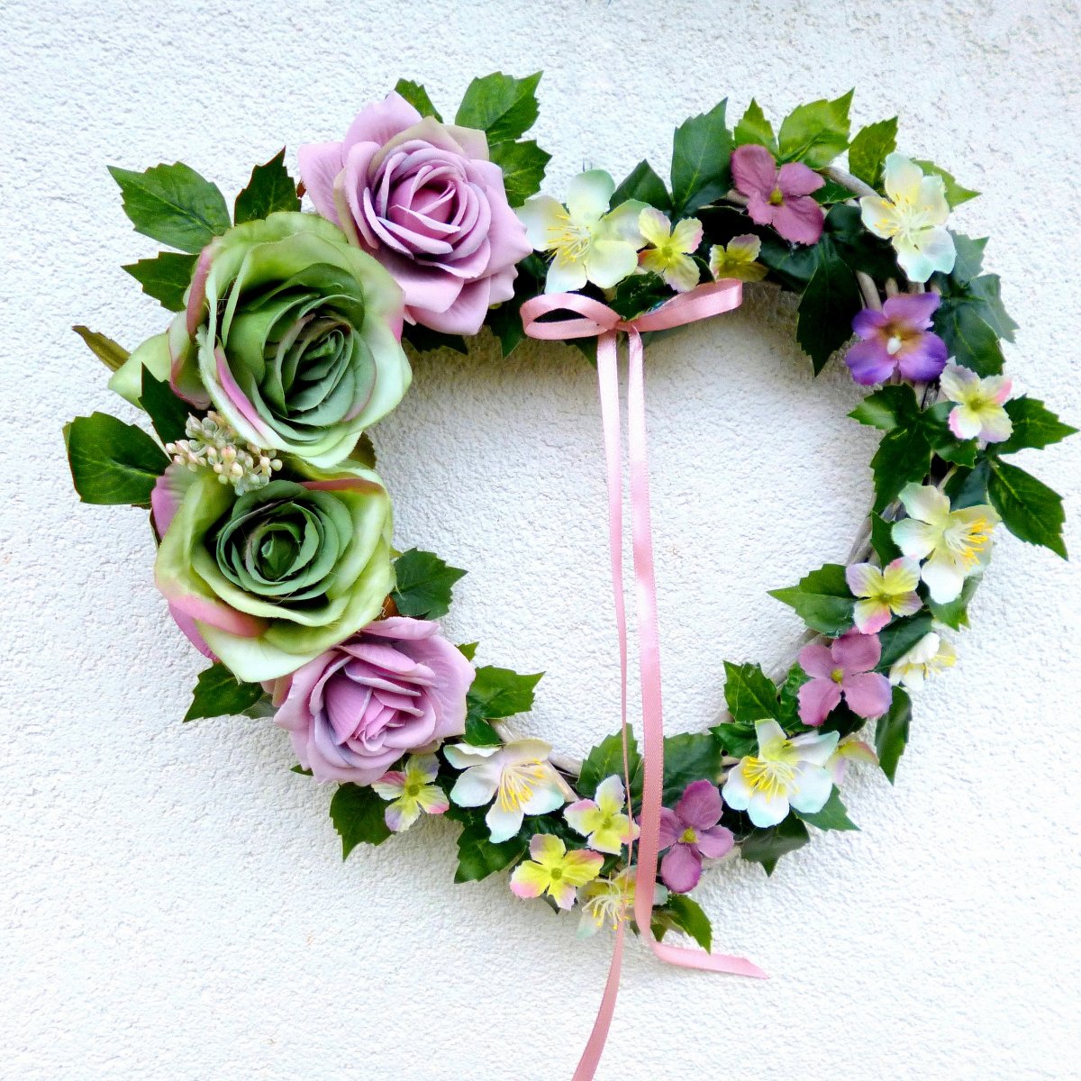 Jarní srdce zelenorůžové 30 cm