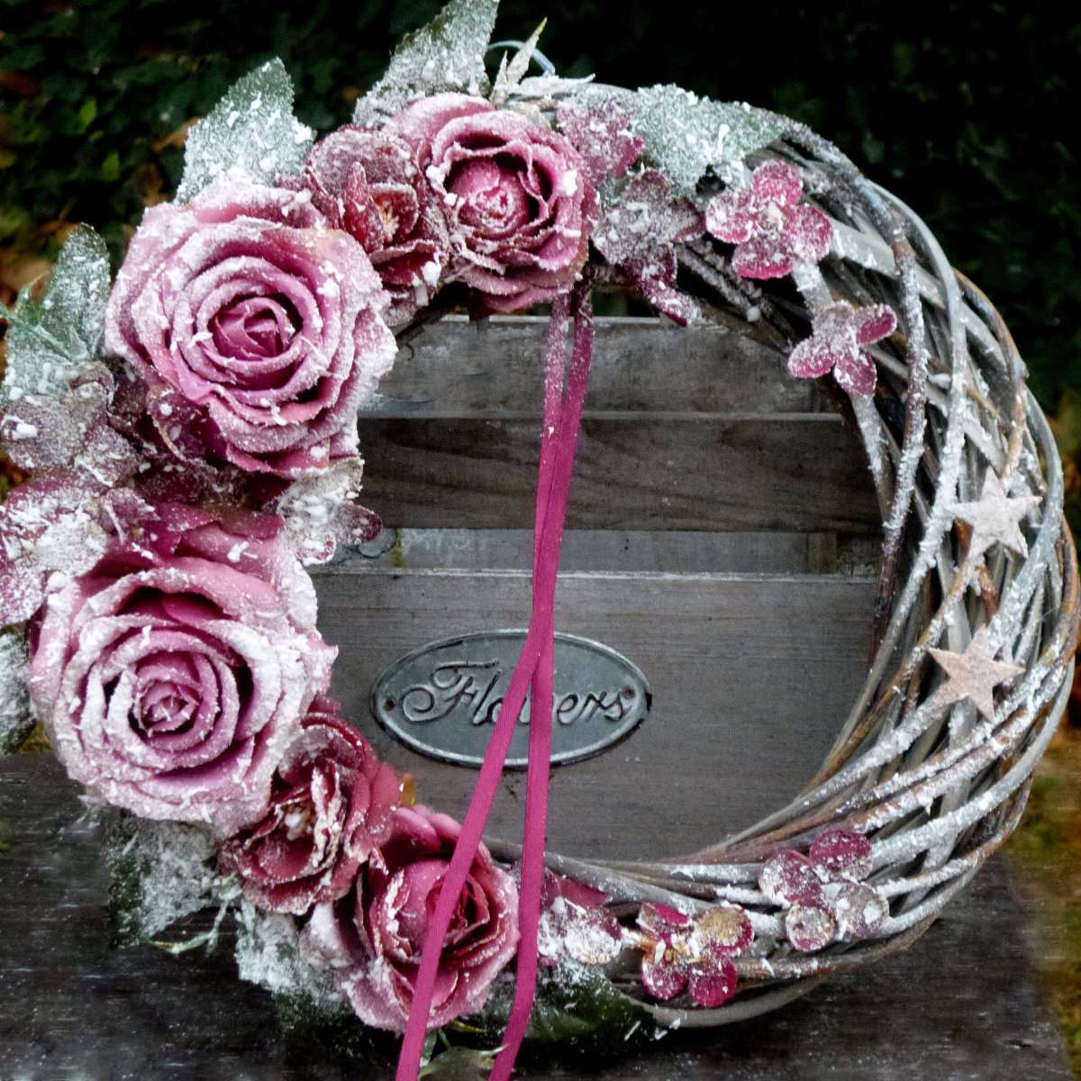  Zasněžený věnec starorůžový