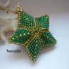 Vánoční 3D hvězda - zeleno-zlatá