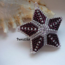 Vánoční 3D hvězda - fialová s čirou