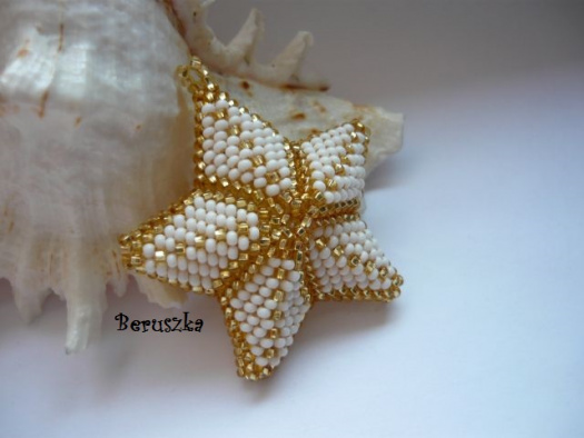Vánoční 3D hvězda - bílo-zlatá
