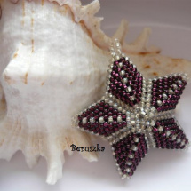 Vánoční 3D hvězda - stříbrná s fialovou