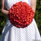 Velká svatební origami papírová kytice červená