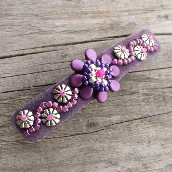 Fialková - spona do vlasů