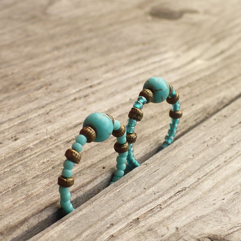 S tyrkenitem ve zlaté - sada prstenů