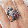 Karneol s jaspisem - cínovaný prsten