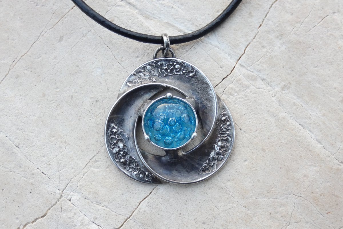 Bubbles - přívěsek, fusingové sklo