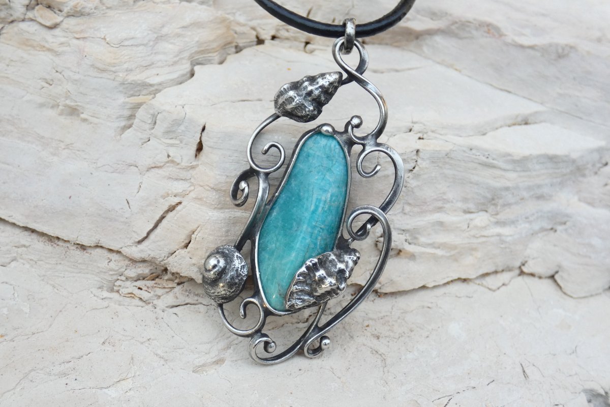 Azurové moře - přívěsek s amazonitem