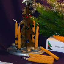 mini vánoční svíčky krátké žluté 12 ks parafín