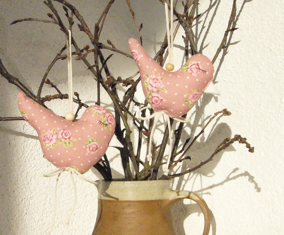 Ptáčci velký a malý - Jarní dekorace růžička