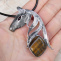 Kůň - cínovaný náhrdelník s tygřím okem