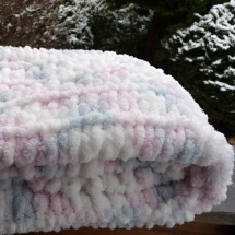 Pletená deka ,pastelově růžová