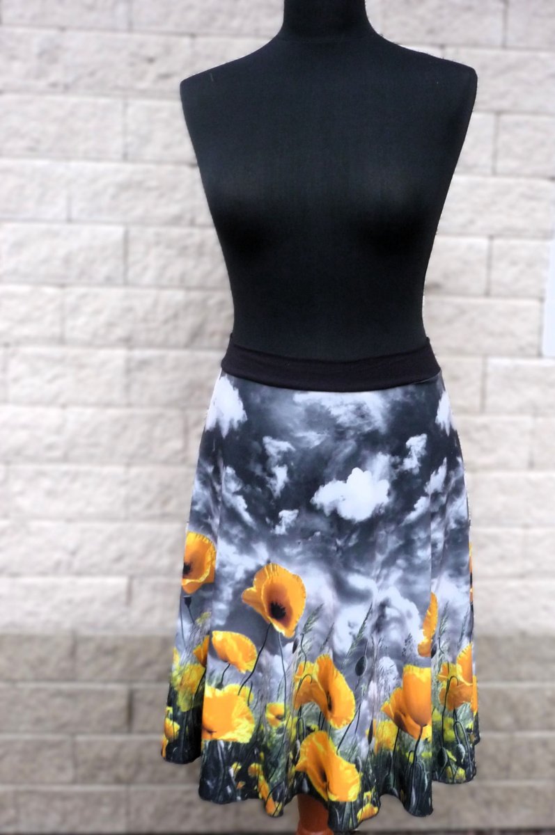 Úpletová půlkolová sukně