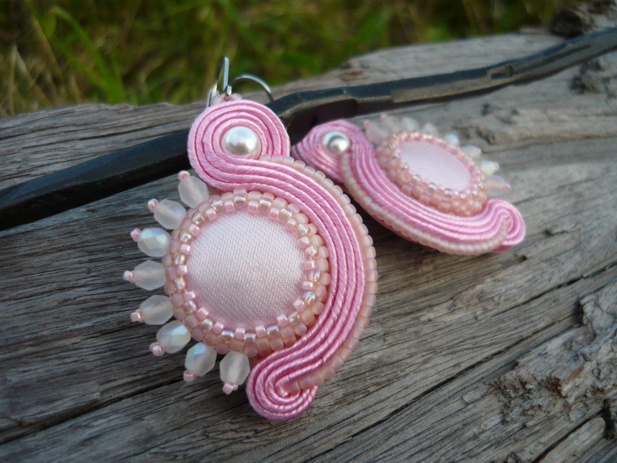 Soutache náušnice Sweet Rose Sun