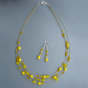 Slunečnicově žlutý náhrdelník s náušnicemi 