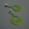 Zelené kruhy s ornamenty - lehoučké klipsy