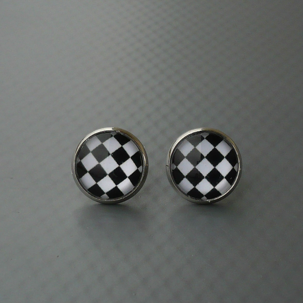 Šachovnice - náušnice pecky