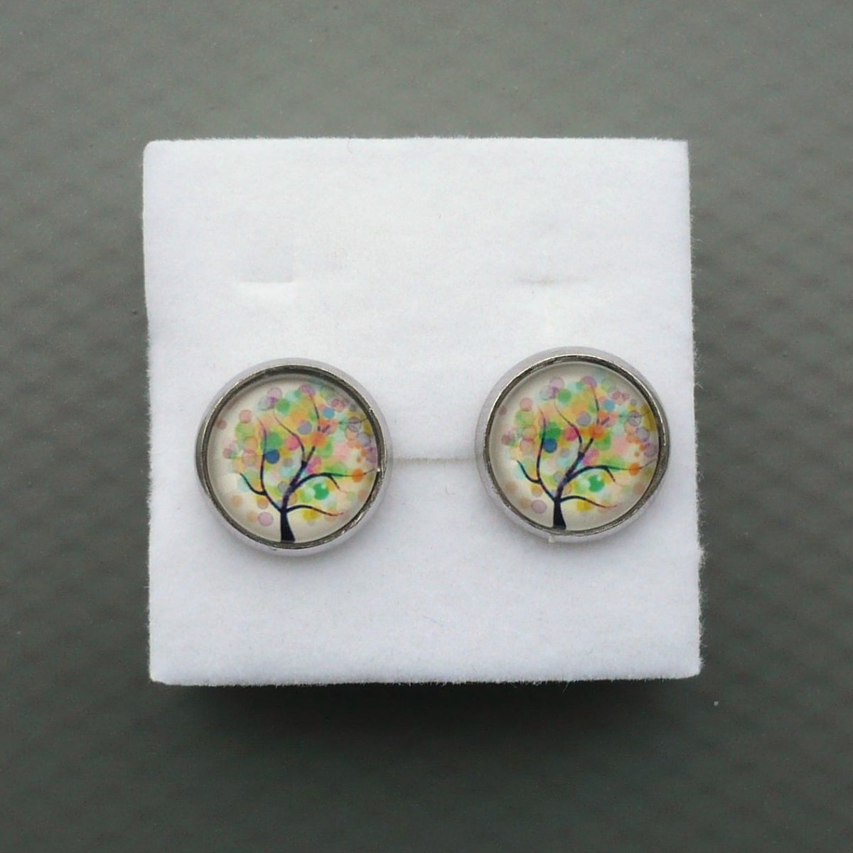 Barevný stromek - náušnice pecky