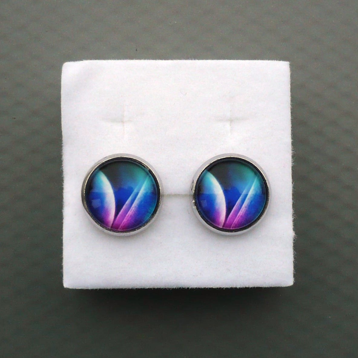 Z duhového vesmíru - náušnice pecky