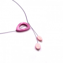 Fialová slza - perleťový náhrdelník