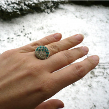 Arabelin prstýnek - smaragdovostříbrný