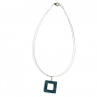 Perleťový náhrdelník - indigo čtverec