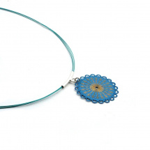 Modré vějířkovaté kolečko - náhrdelník
