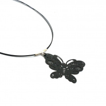 Černý velký motýl - náhrdelník