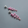 Světle růžové perličkové hrozínky - klipsy