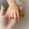 Light rose Swarovski dětský prstýnek antialergický