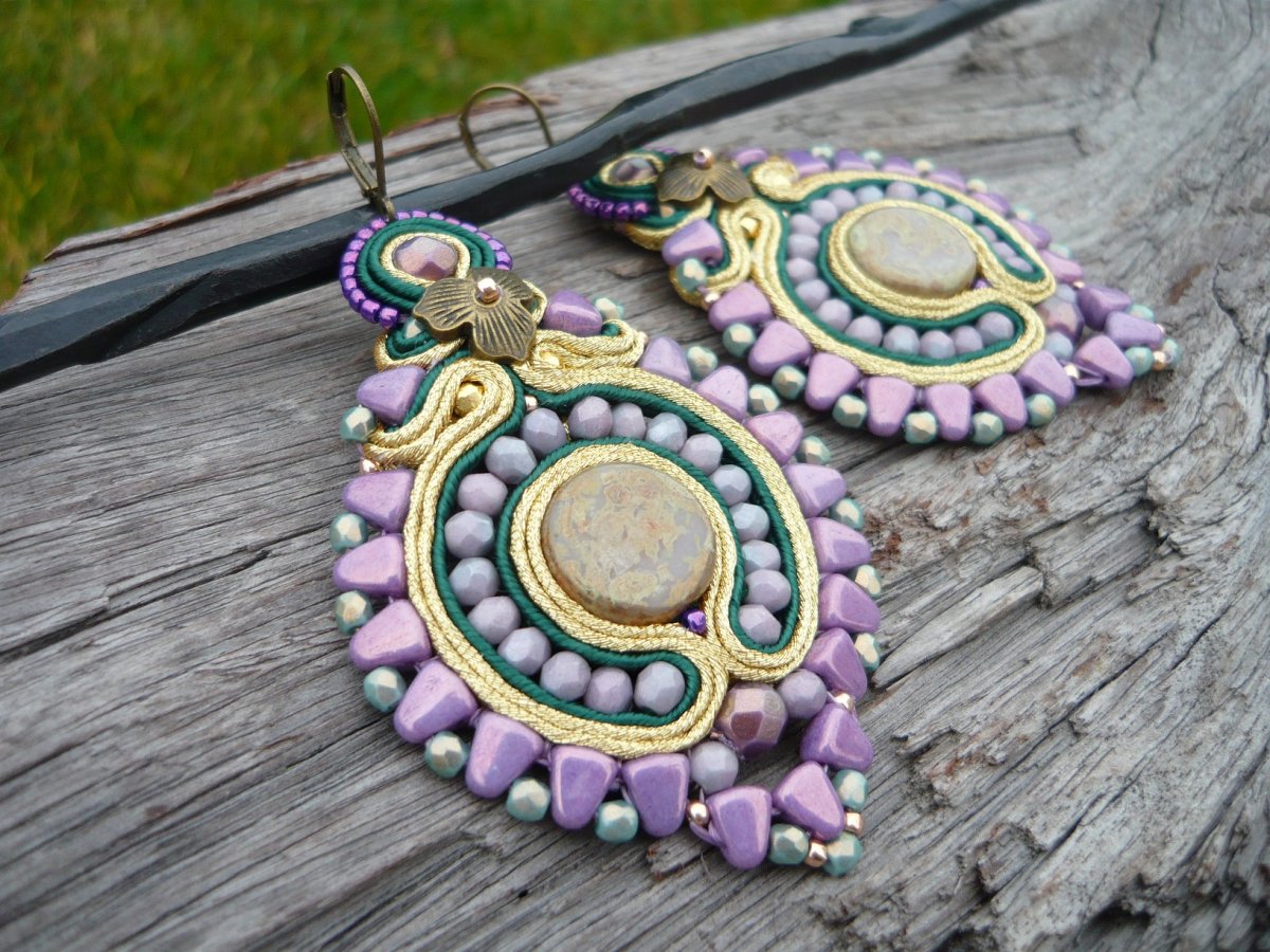 Soutache náušnice Princess of the Orient