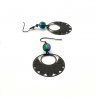 Černé kroužky s ornamenty modrozele-lehké náušnice