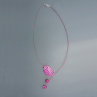 Jednoduchý růžový náhrdelník - proužky