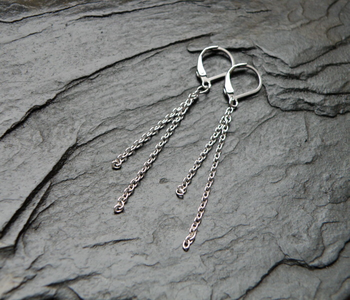 Naušnice - nerezové, řetízkové