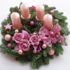 Adventní věnec-růžový