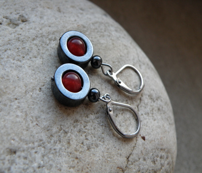 Naušnice - Hematitky