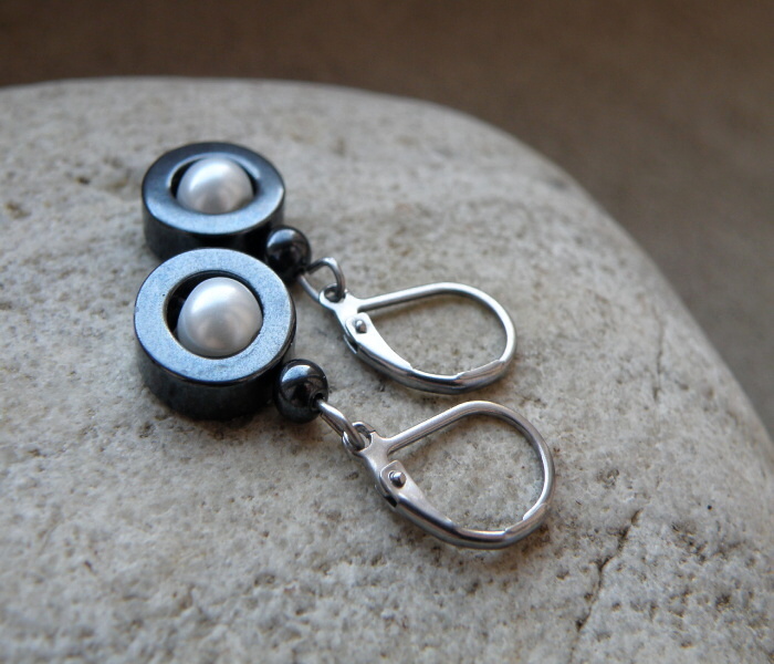 Naušnice - Hematitky