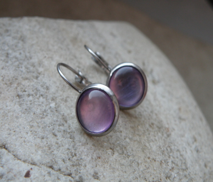 Naušnice -nerez -fialky