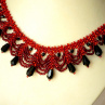 Červený plesový náhrdelník - chir. ocel