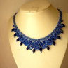 Modrý plesový náhrdelník - chir. ocel
