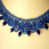 Modrý plesový náhrdelník - chir. ocel
