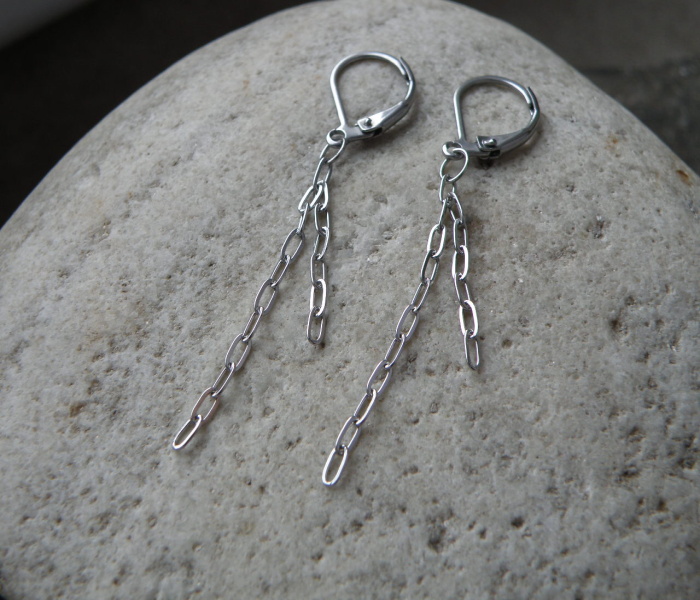 Naušnice- nerezové - řetízkové