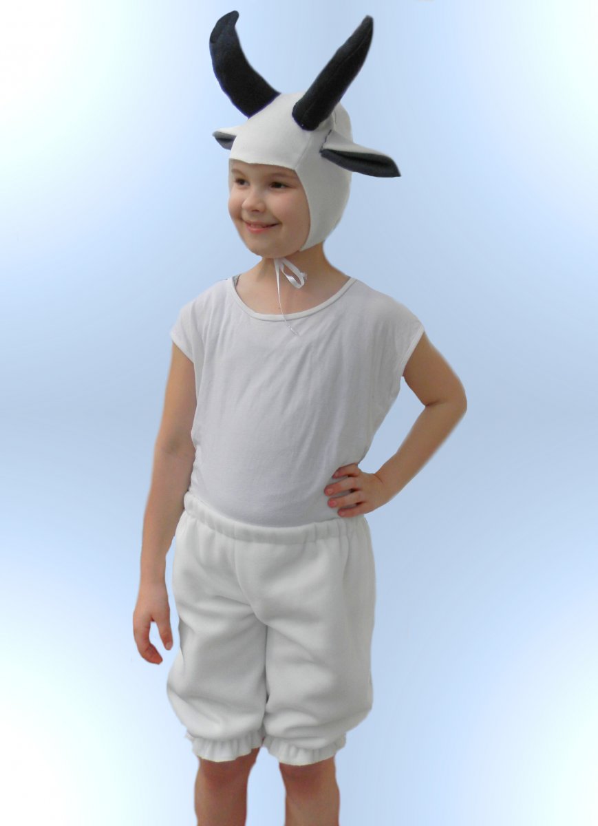 maska koza bílá -čepice