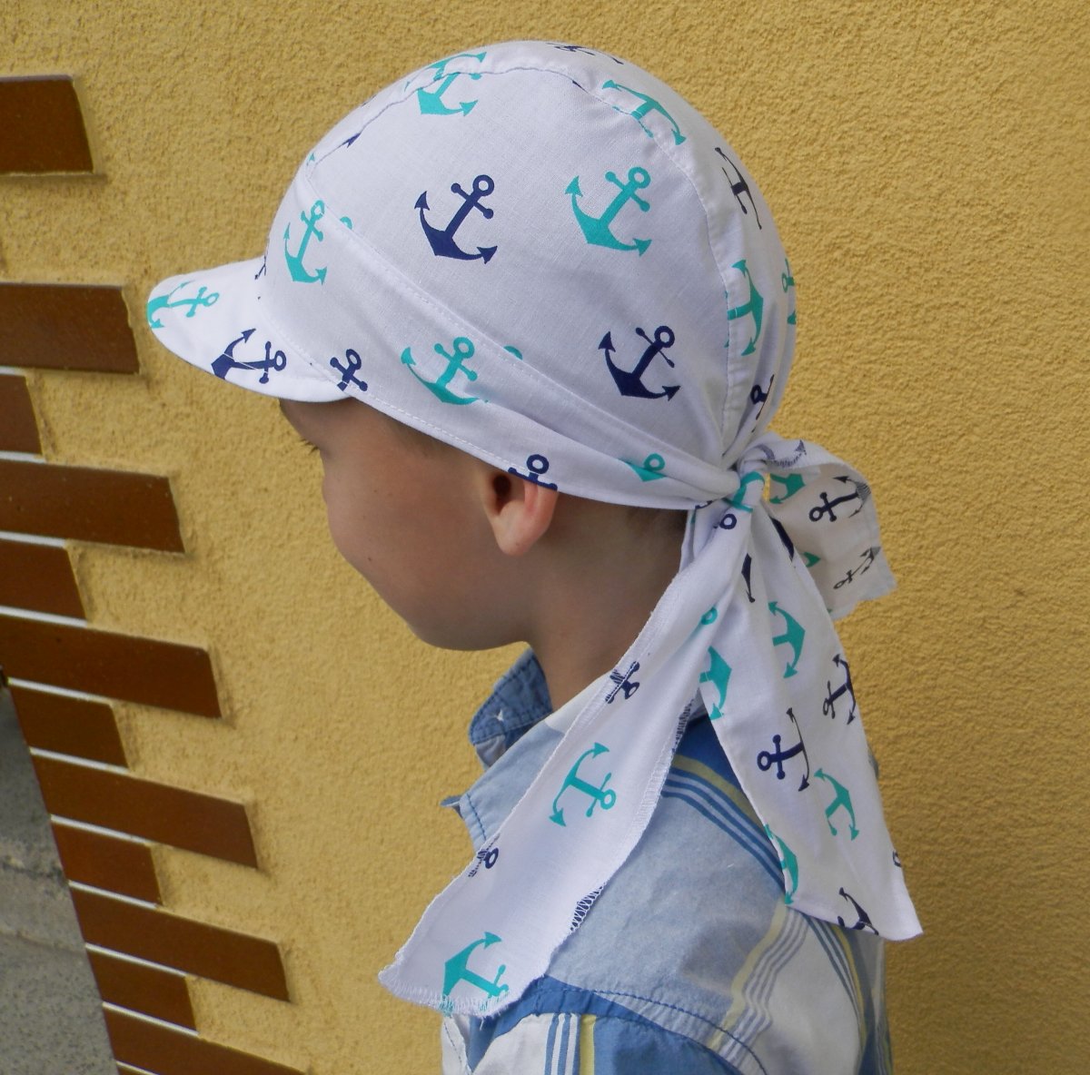 letní dětská pirátka s kšiltem kotva