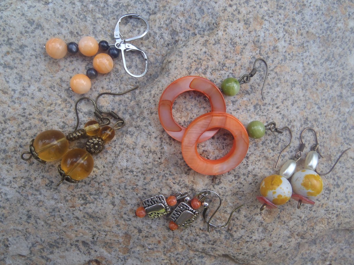 do oranžova - sada náušnic