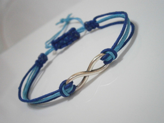 Infinity náramek dvoubarevný - modrý (Unisex)