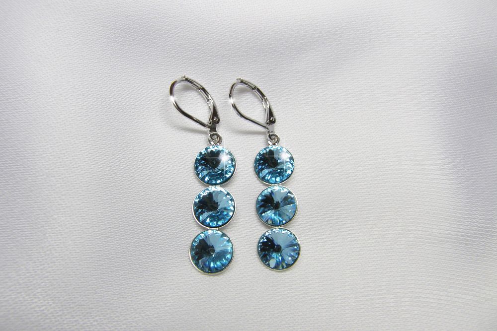 Náušnice 3x rivoli SWAROVSKI ELEMENTS 